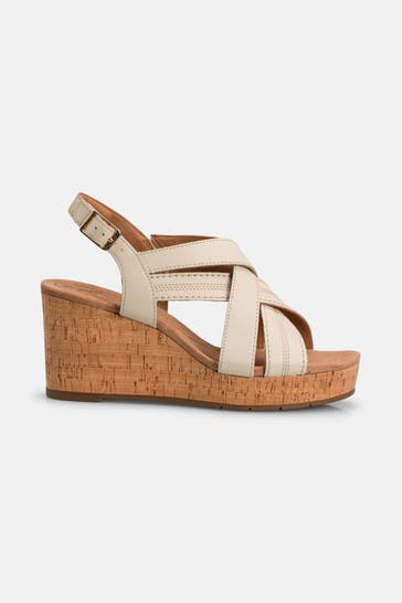CLARKS Wedges 'Sabina Sling' ecru