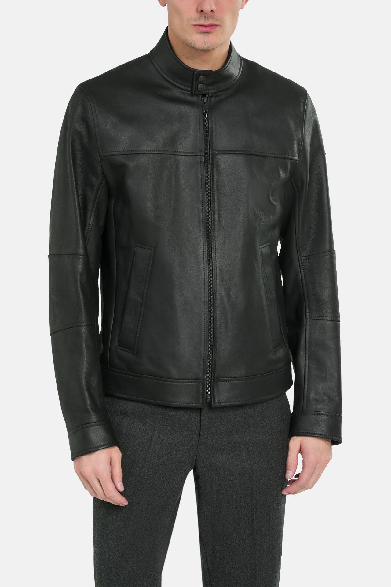 BOSS ORANGE Lederjacke 'Josep' schwarz, Bild 1