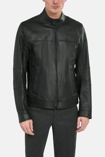 BOSS ORANGE Lederjacke 'Josep' schwarz