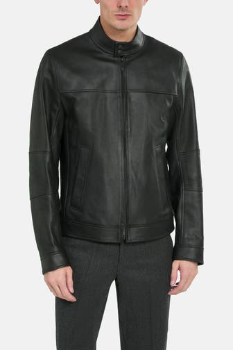 BOSS ORANGE Lederjacke 'Josep' schwarz