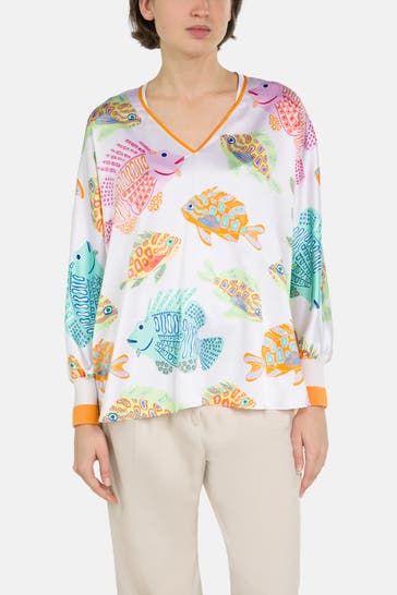 HERZENSANGELEGENHEIT Seidenmix-Bluse mehrfarbig