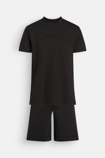CK UNDERWEAR Set: T-Shirt und Sweatshorts schwarz