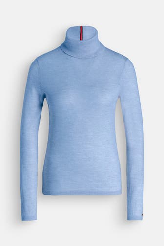 TOMMY HILFIGER Rollkragenpullover hellblau