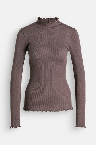 ROSEMUNDE Longsleeve 'Boston' braun glitzernd