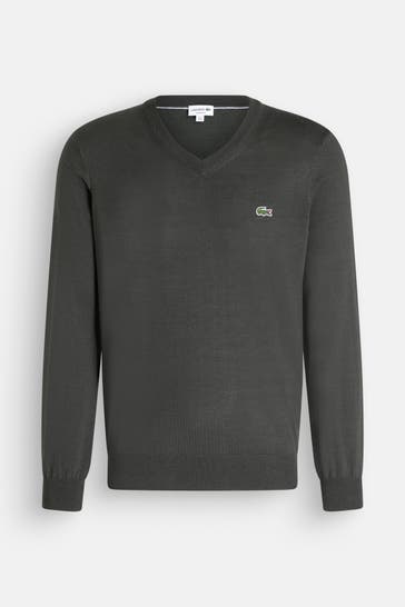 LACOSTE Wollmix-Pullover waldgrün