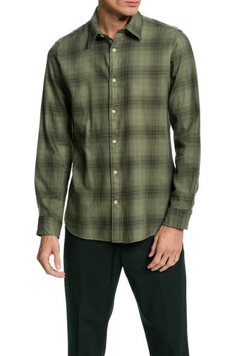 SELECTED Casual-Hemd graugrün kariert