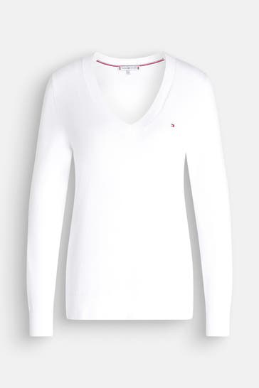 TOMMY HILFIGER Strickpullover weiß
