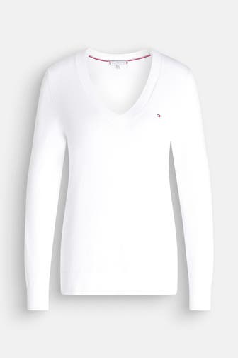 TOMMY HILFIGER Strickpullover weiß