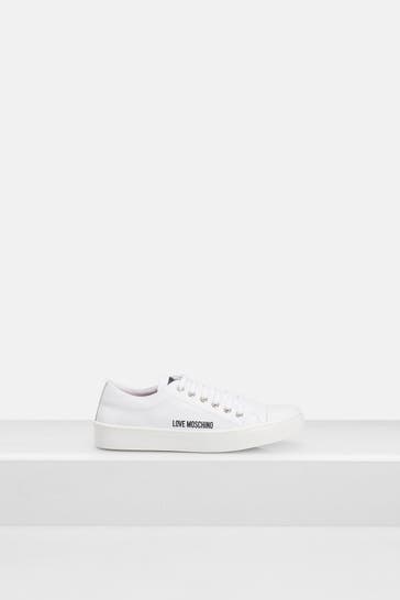 MOSCHINO Leder-Sneaker weiß