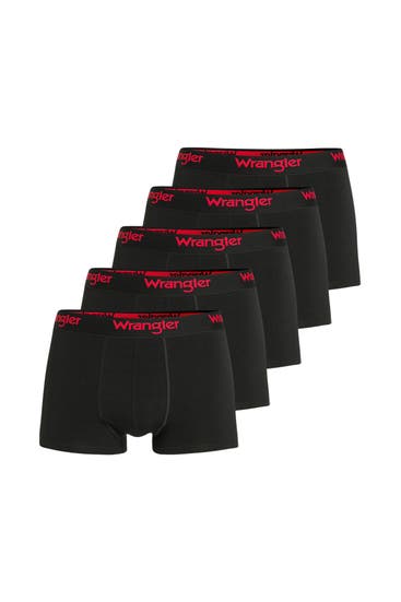 WRANGLER - 5er-Pack Boxer Trunks 'Willox' schwarz