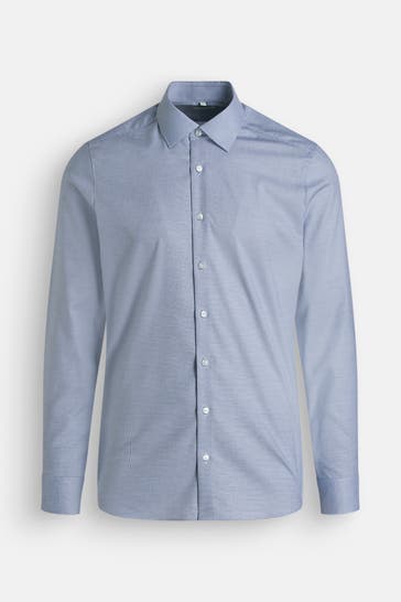 OLYMP Level Five Business-Hemd blau gemustert