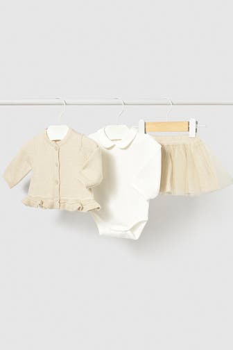 MAYORAL Set: Strickjacke, Body und Rock mehrfarbig
