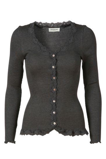 ROSEMUNDE Seidenmix-Cardigan dunkelgrau