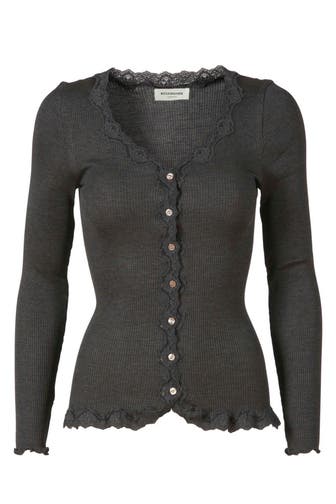 ROSEMUNDE Seidenmix-Cardigan dunkelgrau