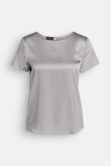 EMPORIO ARMANI Seidenmix-Shirt silber
