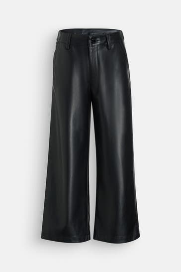 GUESS Lederimitathose schwarz