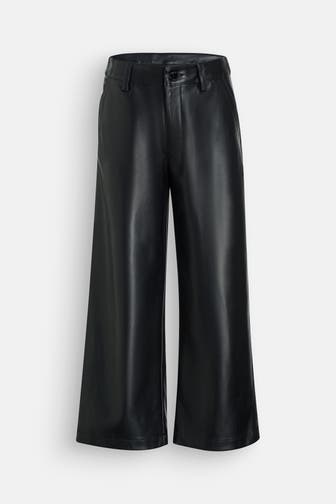 GUESS Lederimitathose schwarz