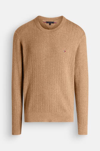TOMMY HILFIGER Strickpullover hellbraun