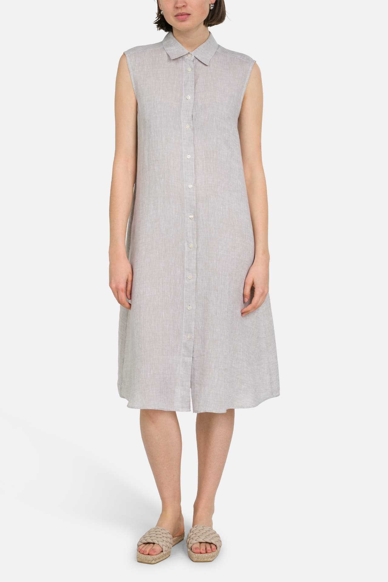 0039 ITALY Leinenkleid 'Lina' hellgrau, Bild 1