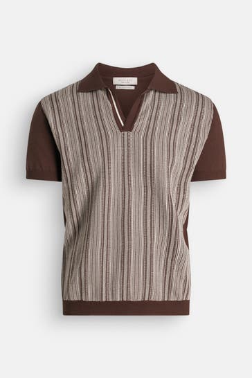 WOOL & CO Polo-Shirt gemustert