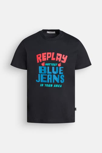 REPLAY T-Shirt '39aug' schwarz