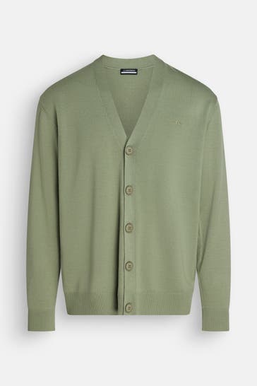 J.LINDEBERG SPORTSWEAR Strickcardigan 'Lucas' oliv