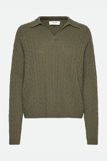 ROSEMUNDE Kaschmir-Pullover graugrün