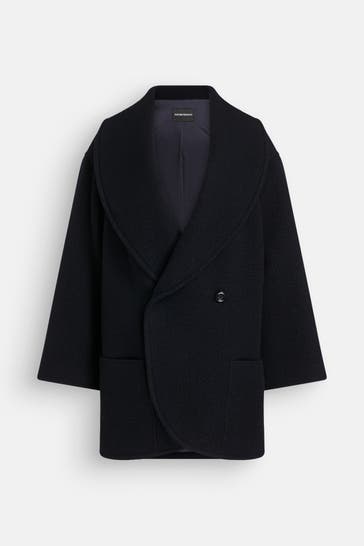 EMPORIO ARMANI Wollmantel 'Caban' navy