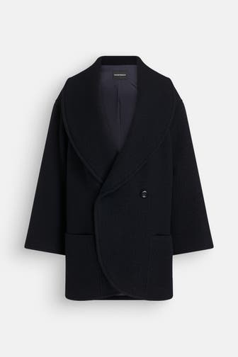 EMPORIO ARMANI Wollmantel 'Caban' navy