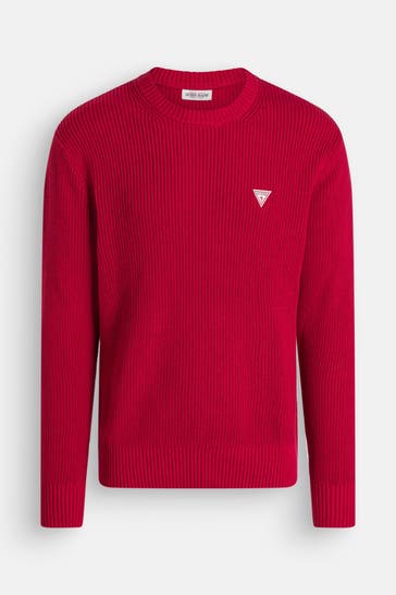 GUESS Strickpullover dunkelrot