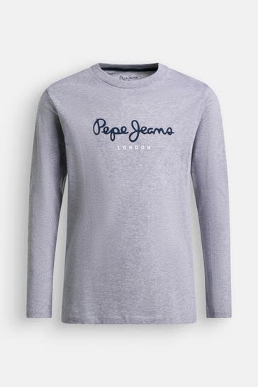 PEPE JEANS Langarmshirt 'New Herman' grau