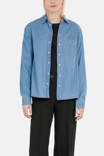 FRIEDA & FREDDIES NY Jeansbluse blau