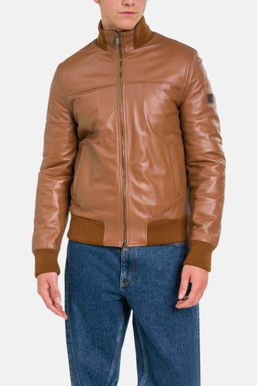 LA MARTINA Lederblouson hellbraun