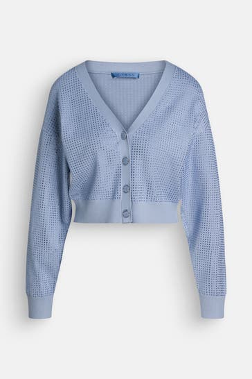 GUESS Strickjacke 'Khloe' hellblau