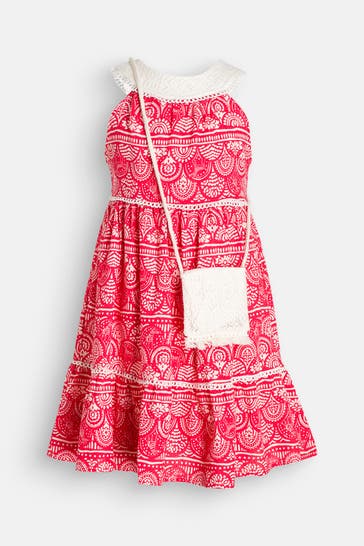 MAYORAL Set: Kleid mit Umhängetasche gemustert