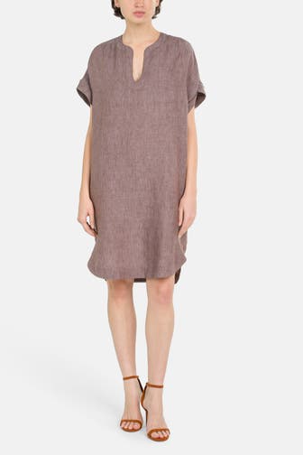 0039 ITALY Leinenkleid 'Noralie' braun