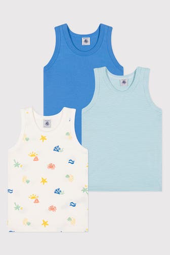 PETIT BATEAU 3er-Pack Unterhemden gemustert