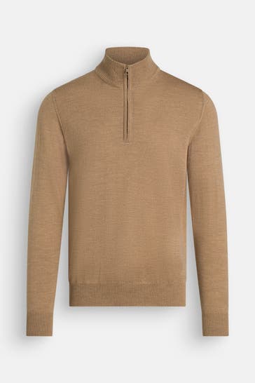 J.LINDEBERG SPORTSWEAR Woll-Troyer 'Kian' hellbraun