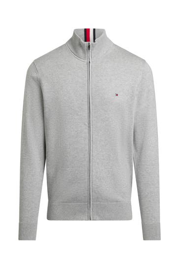 TOMMY HILFIGER Strickjacke hellgrau
