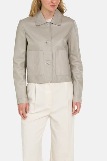 MILESTONE Lederjacke 'Ammi' beige