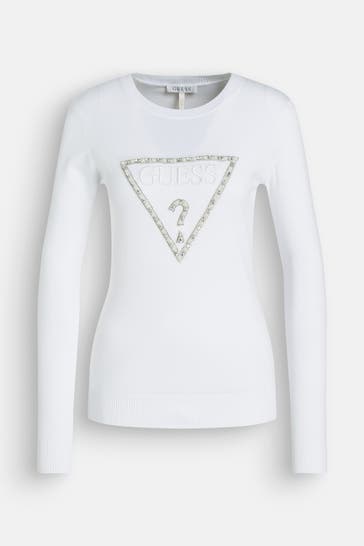 GUESS Strickpullover weiß