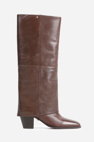 BRONX Lederstiefel 'Jov-ii' dunkelbraun