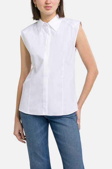 BOSS Blusentop 'Banoh' weiß