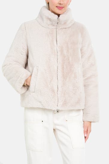 COLMAR Wende-Daunen-Teddyfelljacke sand