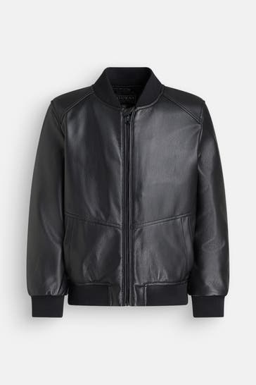 GUESS Kunstlederjacke schwarz