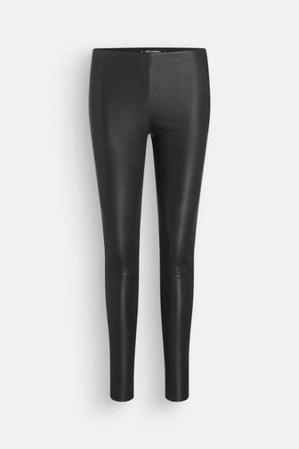KARL LAGERFELD Lederleggings 'Punto' schwarz