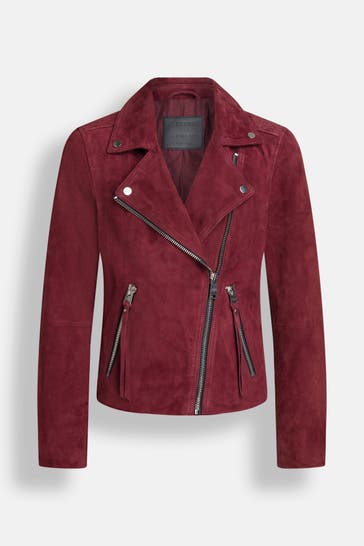 ALLSAINTS Lederjacke 'Dalby' weinrot