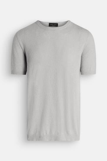 ROBERTO COLLINA Strickshirt hellgrau