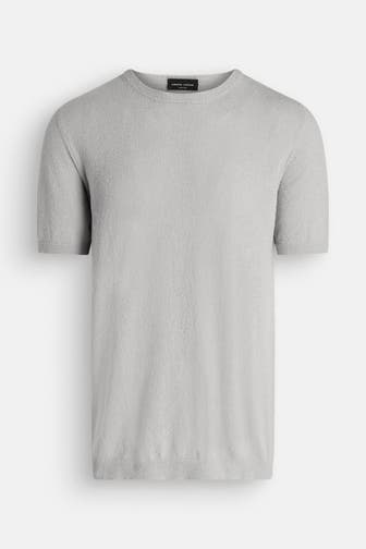 ROBERTO COLLINA Strickshirt hellgrau
