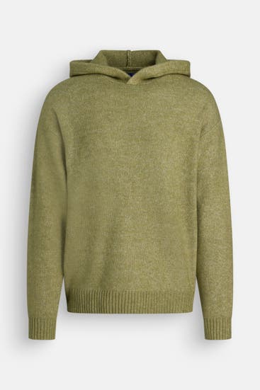 JACK & JONES - Strick-Hoodie moosgrün